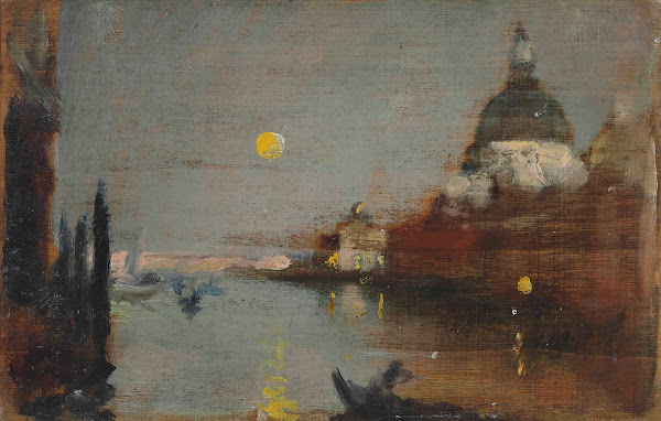 Sta Maria Della Salute From The Grand Canal With A Full Moon Venice