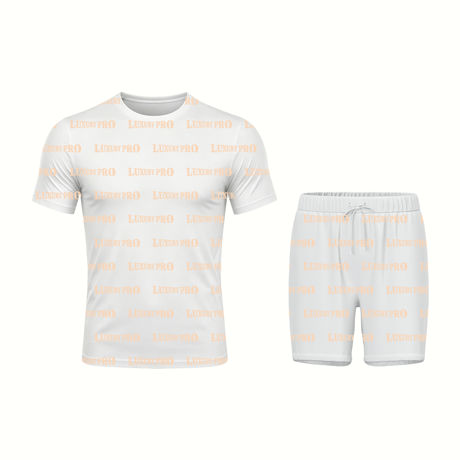 AOP European Size Crew Neck Short Sleeve + Universal Beach Shorts Set