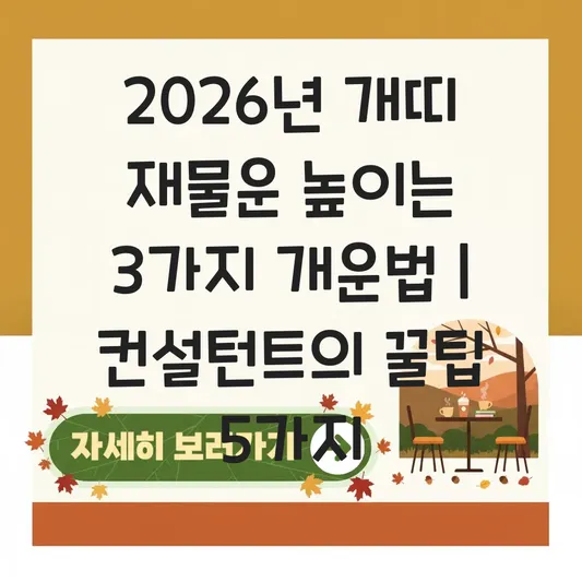 2026년 병오년 개띠 운세 재물운 높이는 개운법 정리 대표 이미지