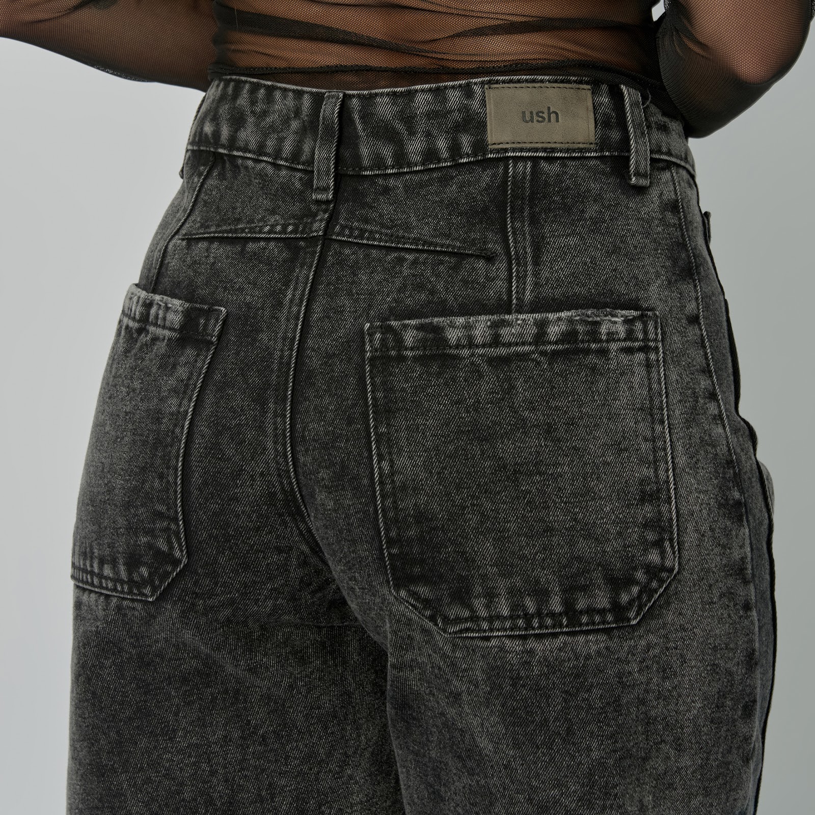 Jean dama Barrel Straight rígido, color Gris oscuro - Vista 7