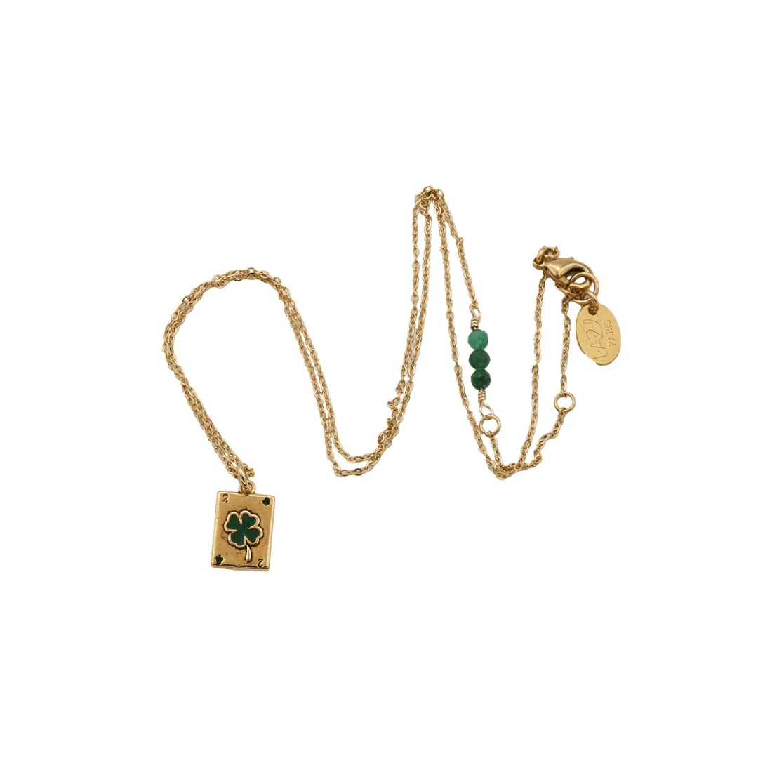 Колье Sacha мини карта Клевер CHANCE