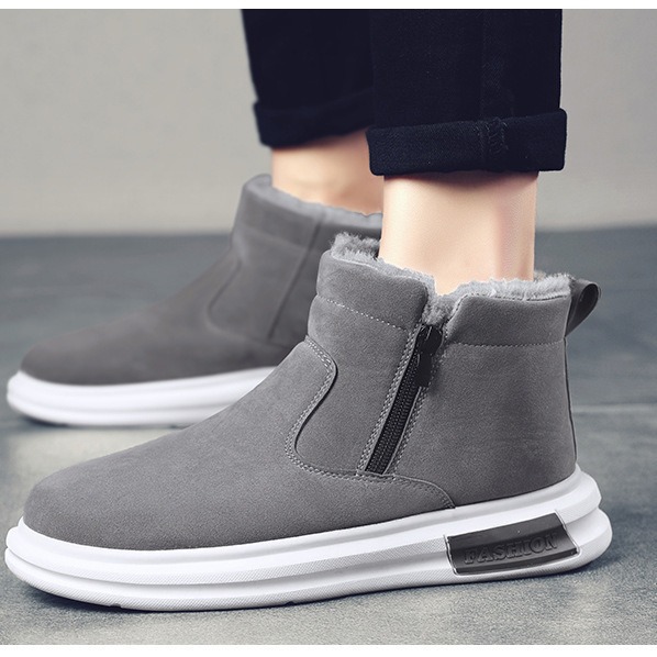 Insulated men's winter boots, flat heel, EVA sole