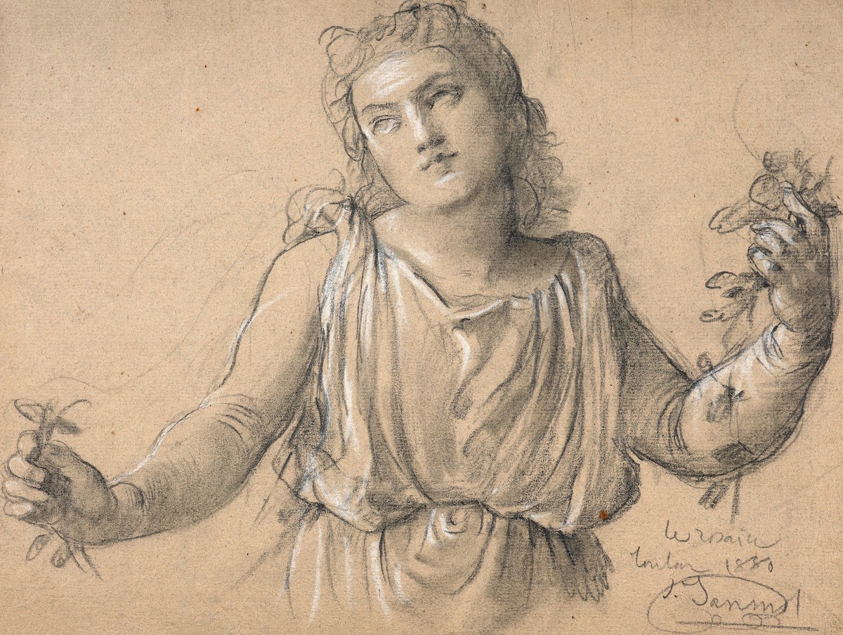 Study of an angel for Le Rosaire 1880