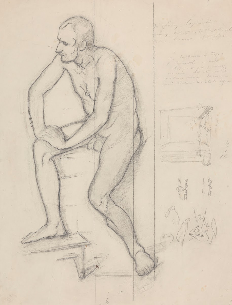 Study of the king figure for the painting Death of Barbara Radziwiłł 1860