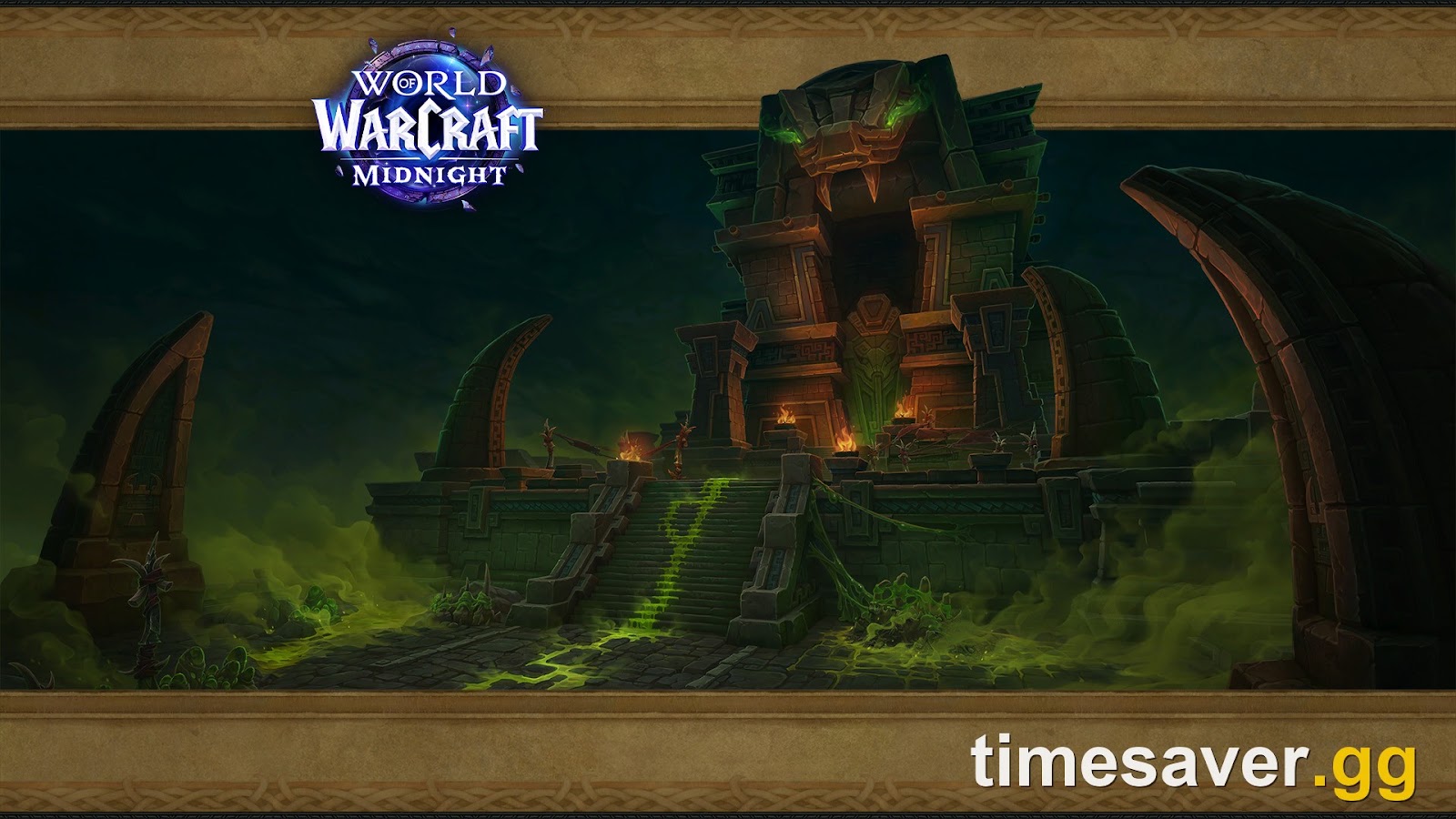 The Altar of Fangs dungeon loading screen, the new Mythic+ dungeon in WoW Midnight Season 2