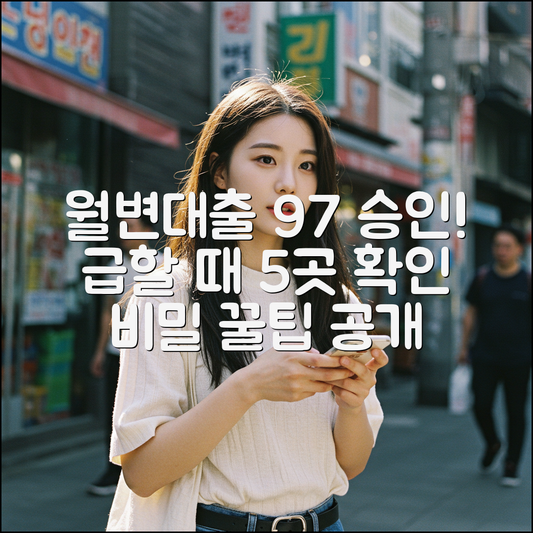 [월변대출 승인율 97% 비밀] 5곳 급할 때 꼭 확인하세요