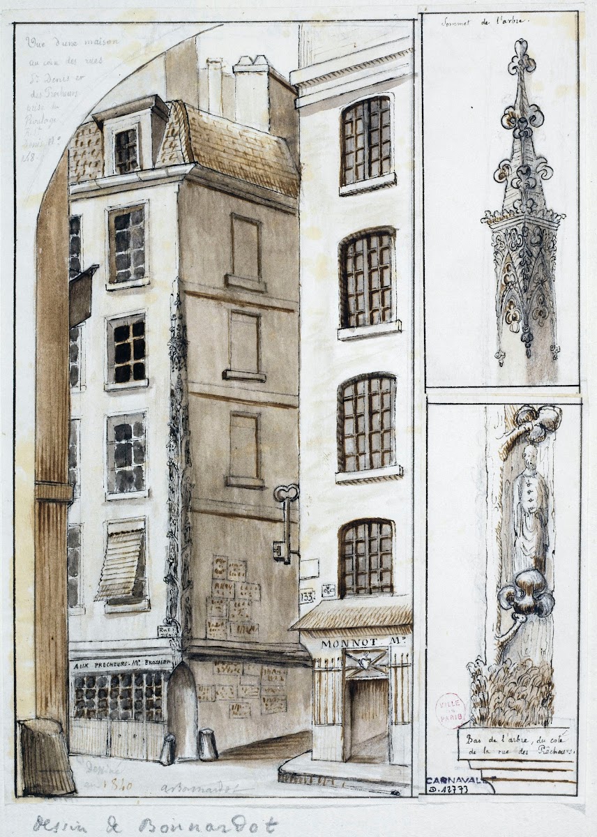 Angle des rues Saint Denis et des Prêcheurs 1840