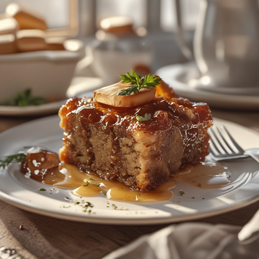 Make Delicious Sticky Banana Bread Pudding Cake - Easy Homemade Comfort Dessert finished