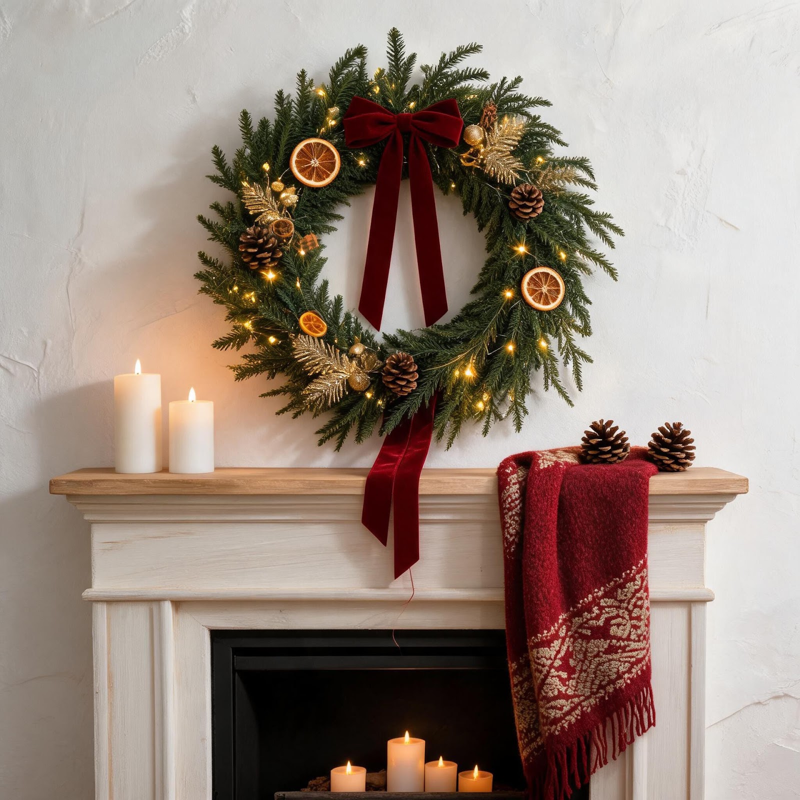 Artificial Norfolk Christmas Wreath made of Soft Rubber