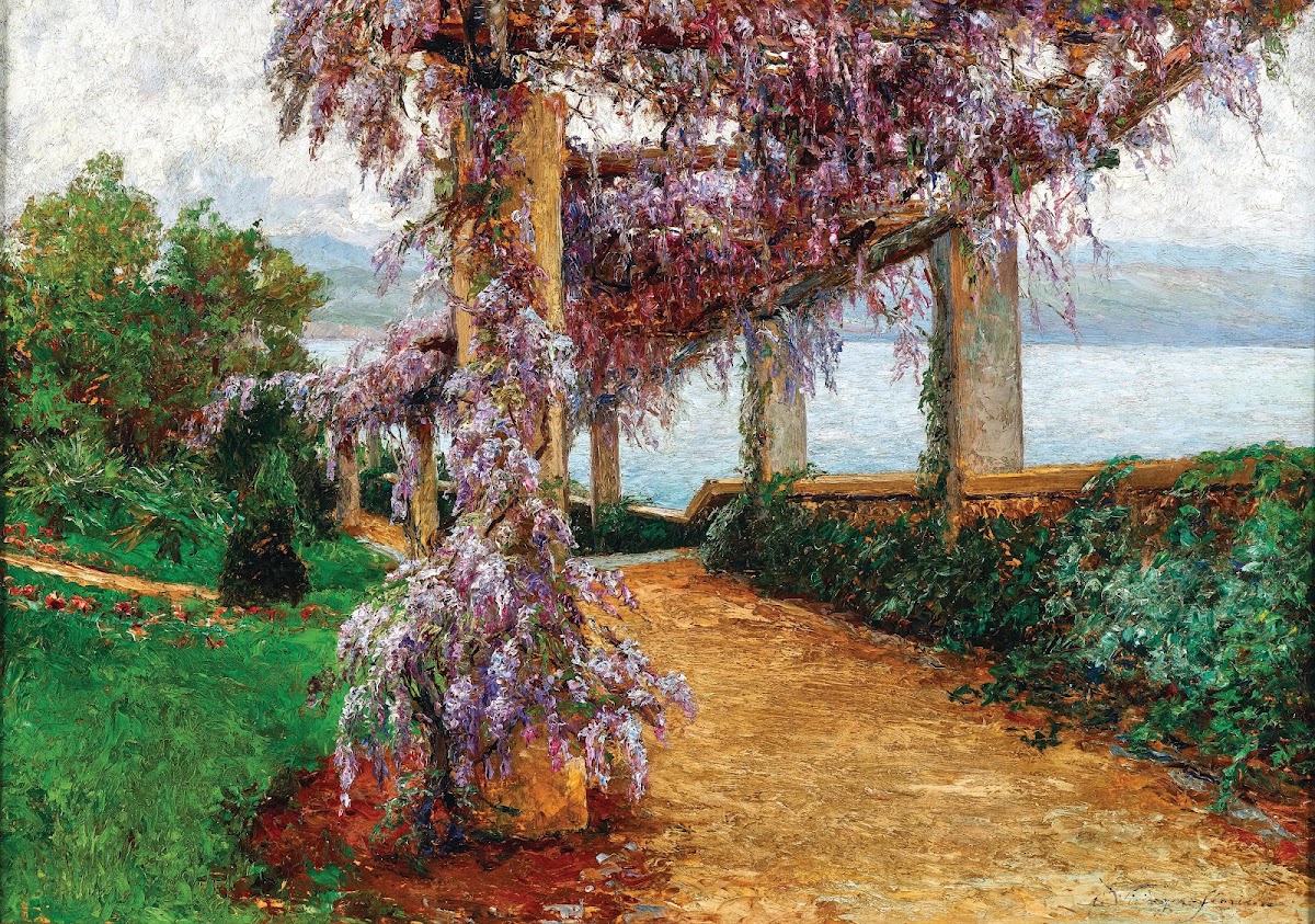 A Wisteria Covered Pergola in the Garden of Villa Haas in Abbazia