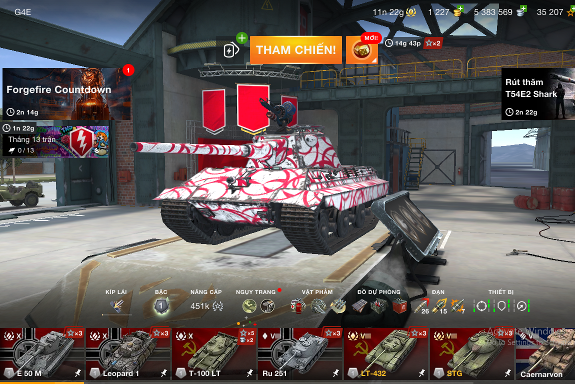 Shop bán acc World of Tanks Blitz với nhiều 3 xe cấp 10 như...