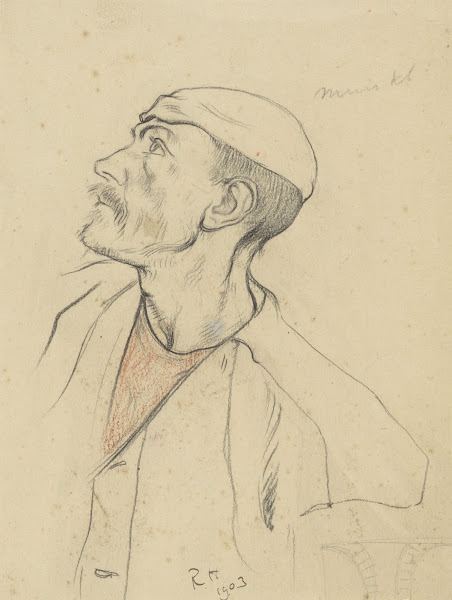 Kop Van Een Omhoog Kijkende Man 1903