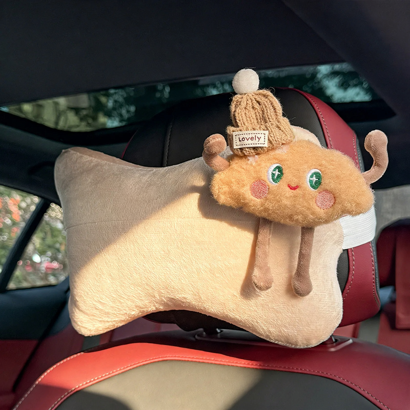 Flauschiges Auto-Nackenkissen mit Wolkenmuster