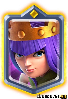 Clash Royale Archer Queen Champion card render showing the Champion rarity frame