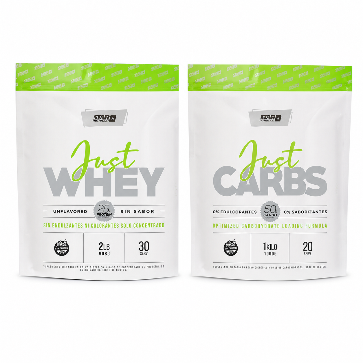 Kit Just Whey Neutro + Just Carbs 1 kg