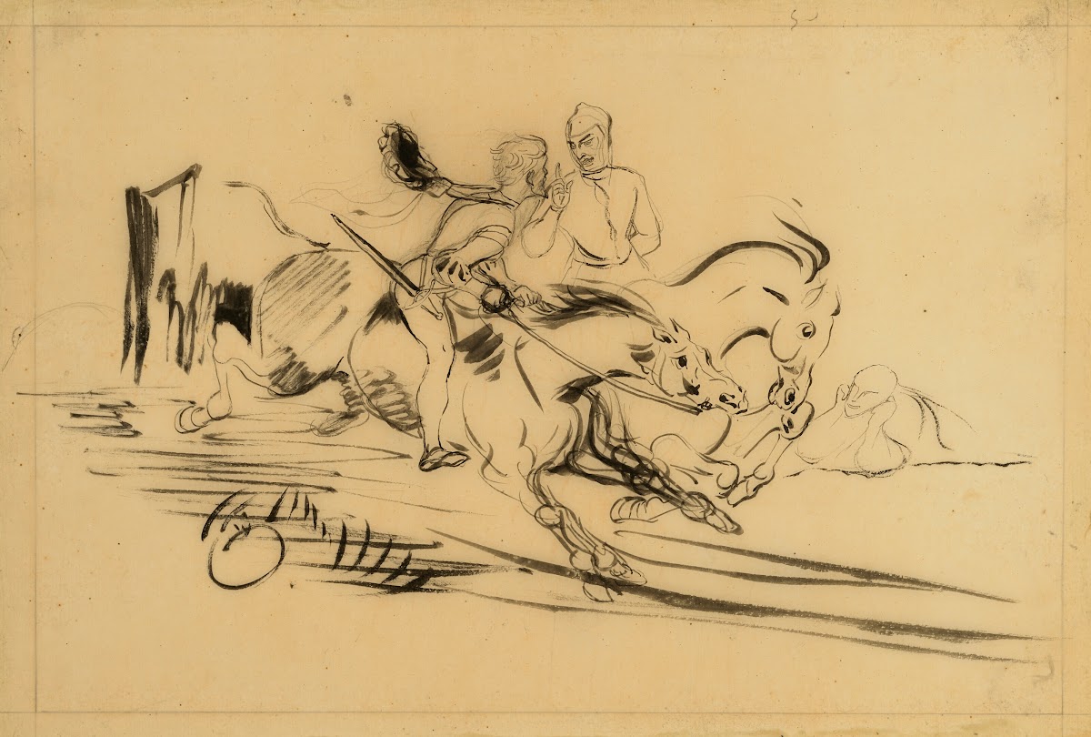 Faust and Mephistopheles galloping on Walpurgis Night