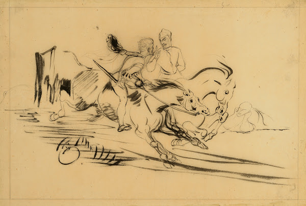 Faust and Mephistopheles galloping on Walpurgis Night