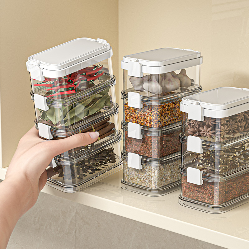 Stackable spice box with handle, 301–500 ml
