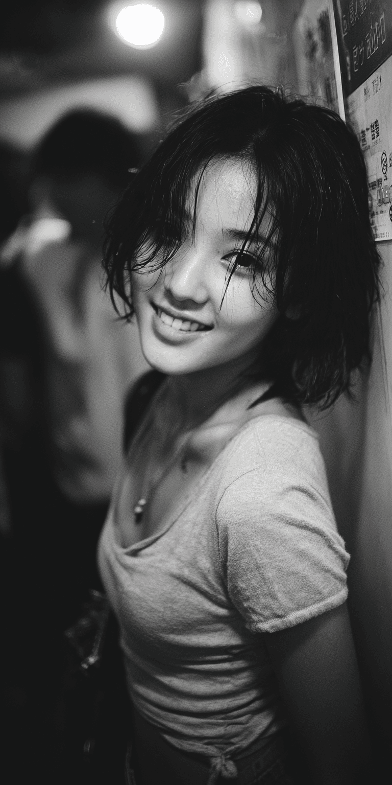 Mujer de perfil con una leve sonrisa