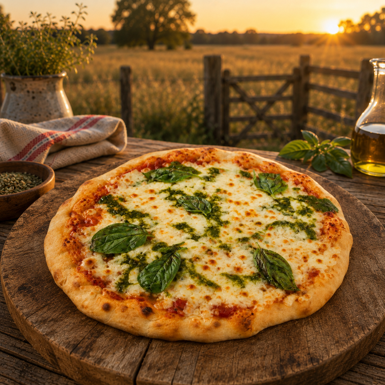 Pizza Margarita Estilo Napolitano de Masa Madre con Harina Orgánica