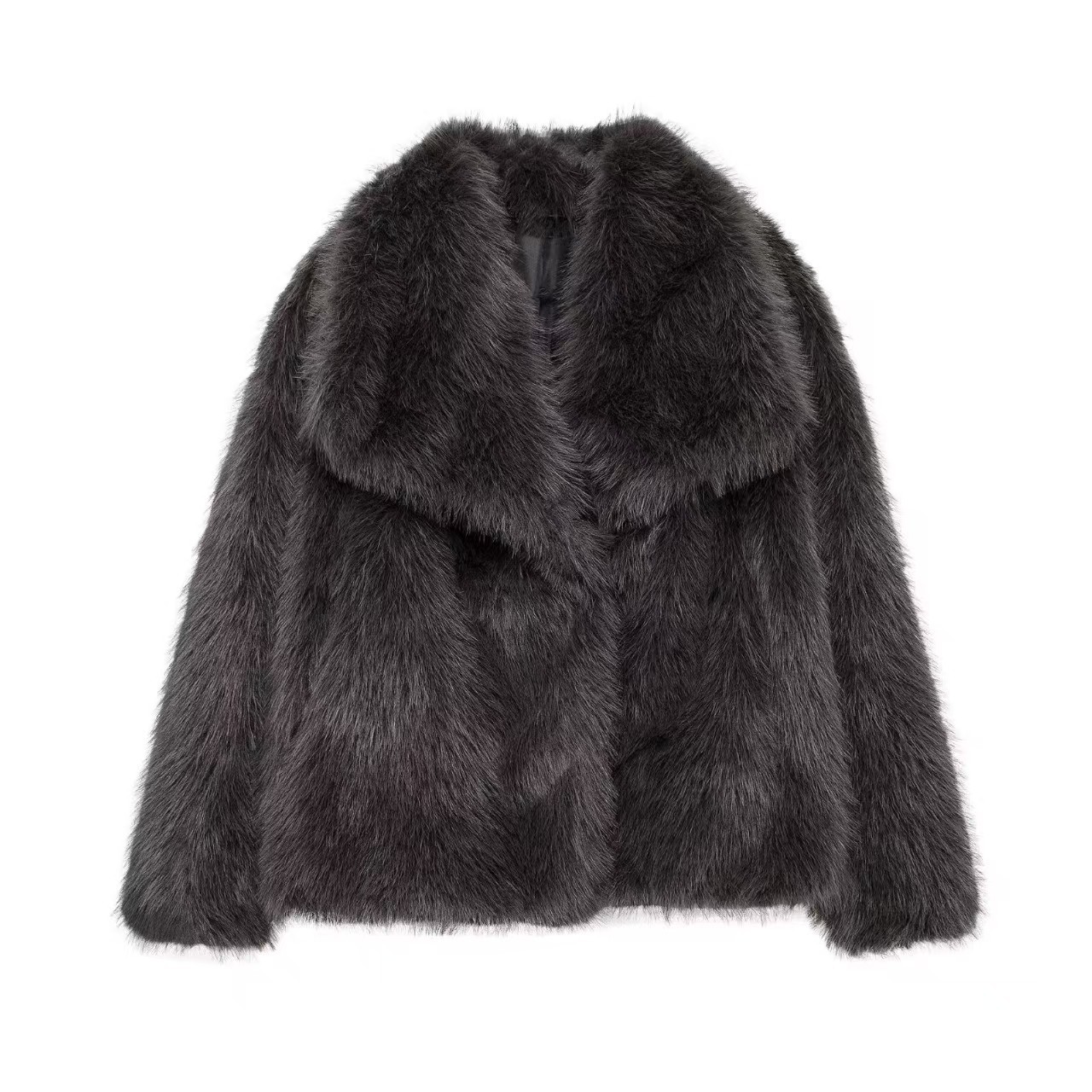 Women's Winter Coat, Faux Fur, Large Lapel