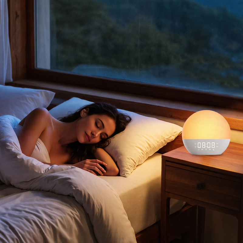 Digitaler Wecker mit Sonnenaufgangslicht und Stimmungsbeleuchtung