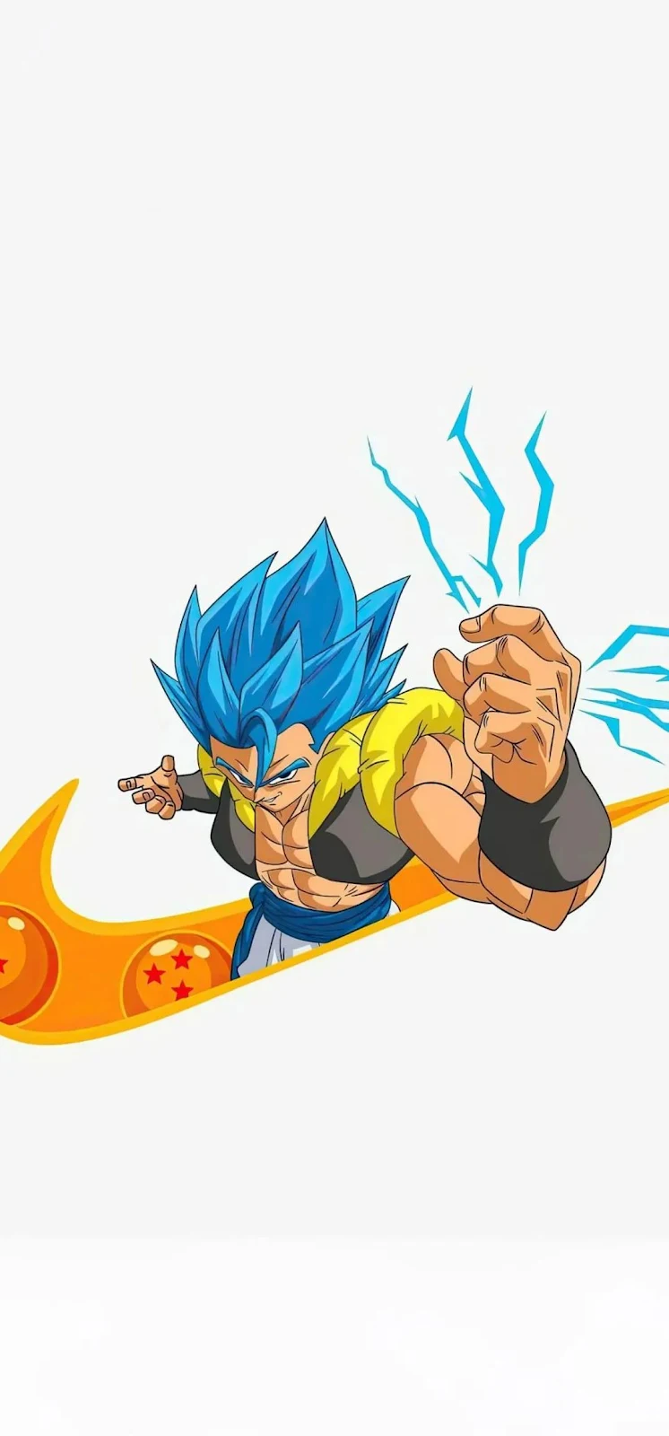 Super Saiyan Blue Gogeta - Digital Illustration Full HD iPhone Wallpaper (1080x2316)
