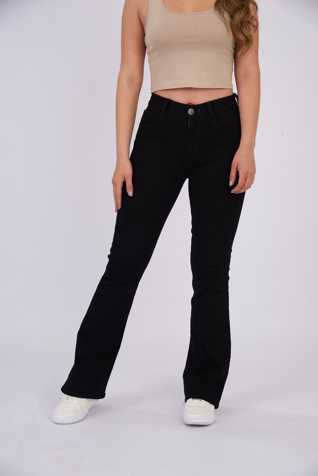 Jean skinny tiro medio en denim stretch, color gris oscuro 100% - Vista 3
