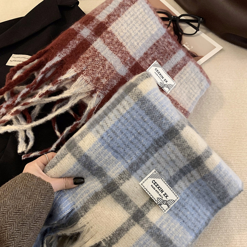 Check scarf, soft and warming, 190 cm