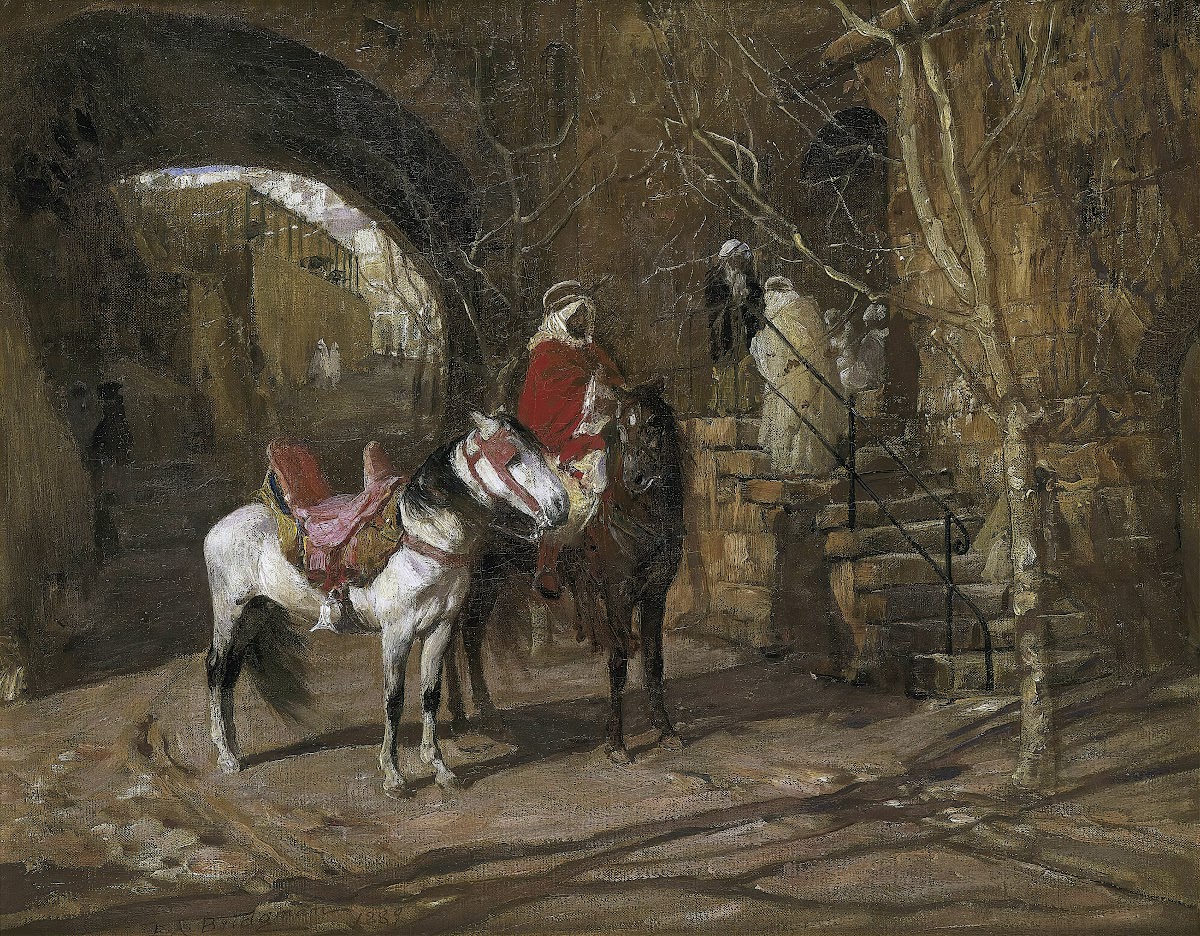 Horseman In A Courtyard 1889