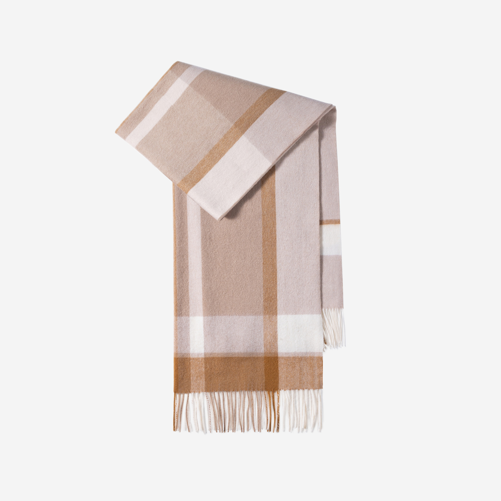 Large wool scarf, 200x70cm, checkered