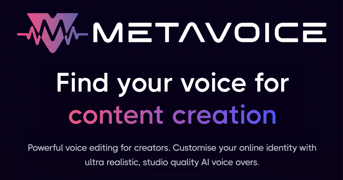 Captura de MetaVoice Studio