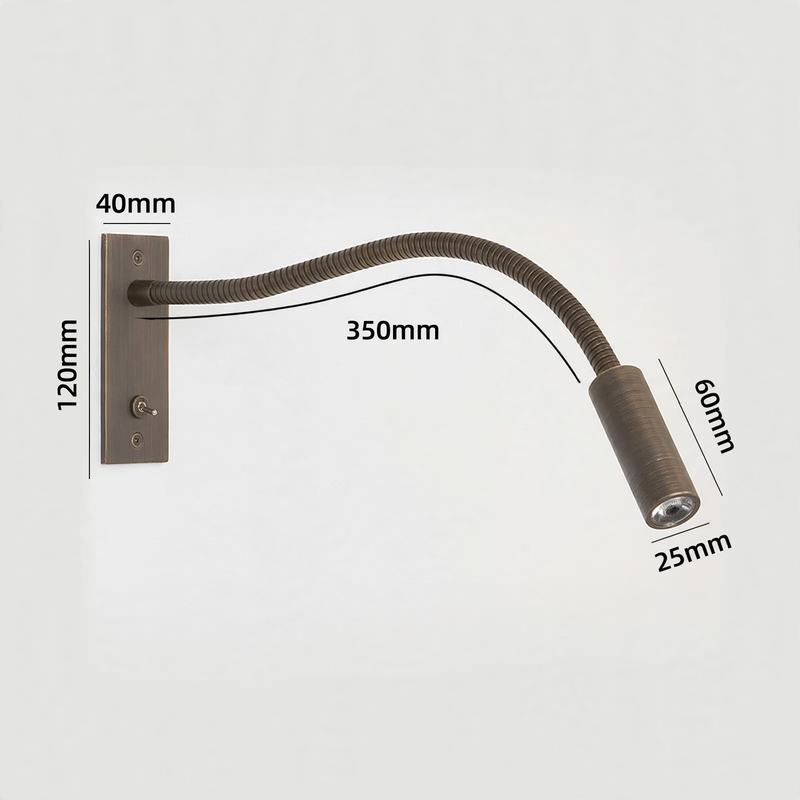 Modern LED wall lamp with flexible gooseneck