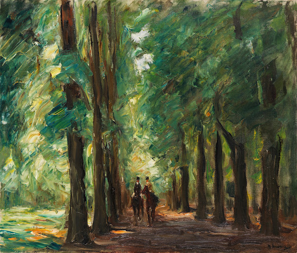 Zwei Reiter in der Allee bei Sakrow 1924