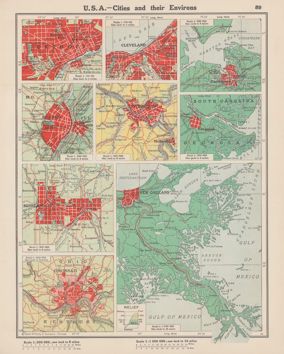 U S ACities and Their Environs 1943