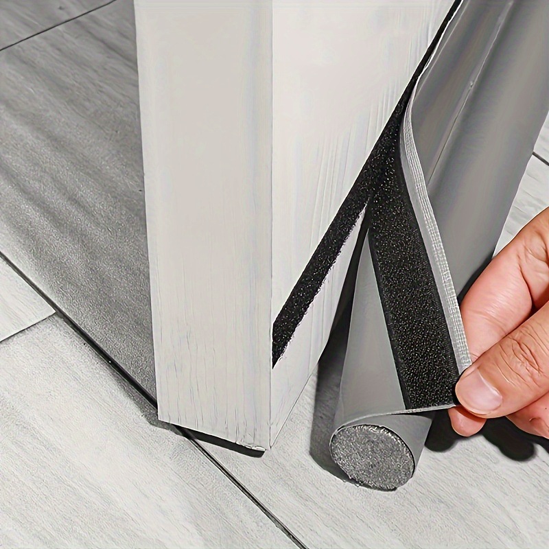 Self-adhesive door bottom seal made of leather