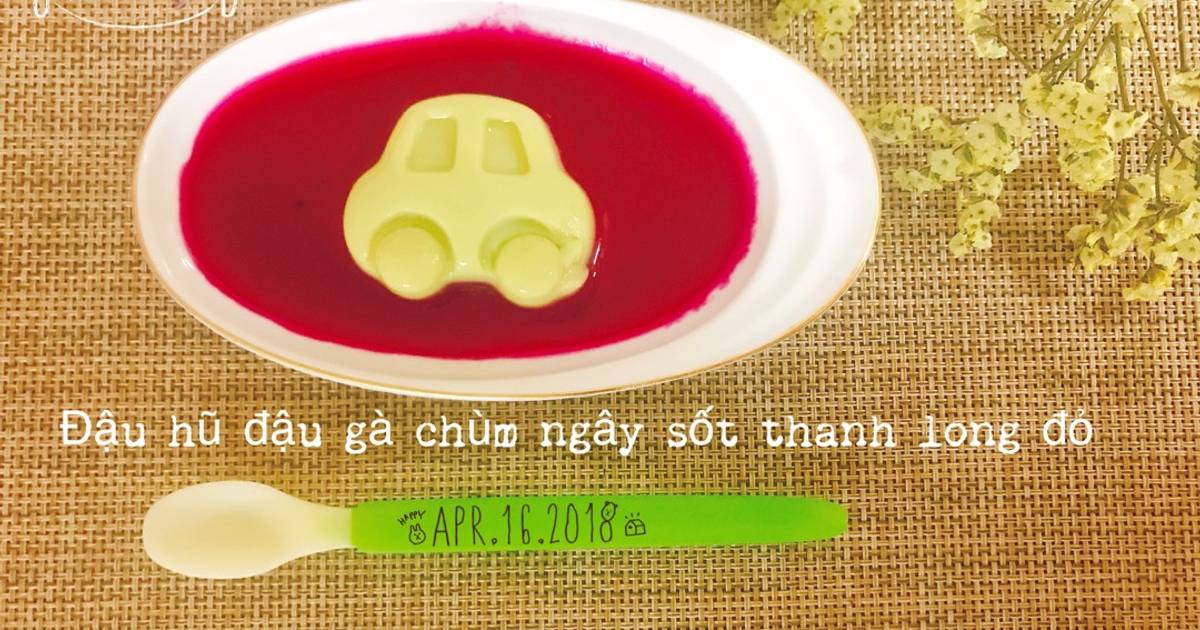 Đậu hũ đậu gà chùm ngây - sốt thanh long đỏ