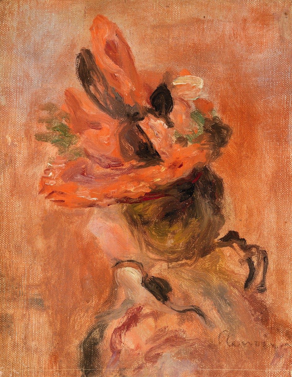 Womans Head with Red Hat 1890s