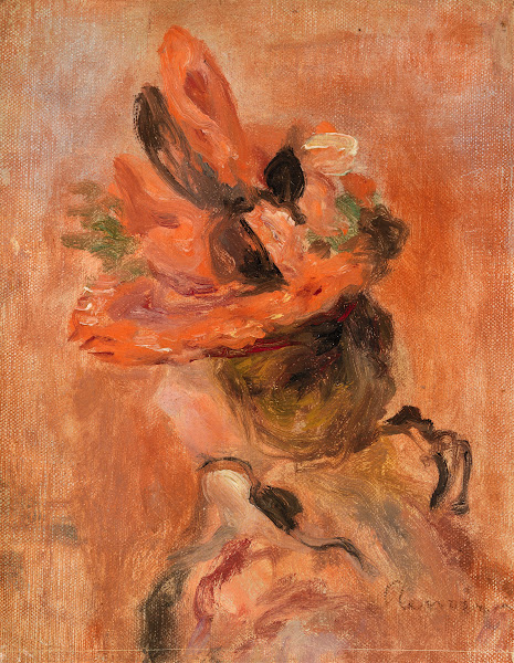 Womans Head with Red Hat 1890s