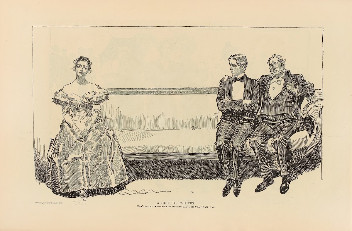 A hint to fathers Dont destroy a romance by meeting him more than half way 1893