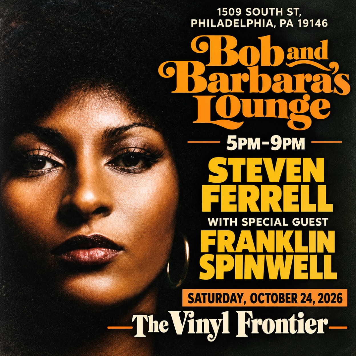 Flyer for The Vinyl Frontier: Steven Ferrell + Franklin Spinwell
