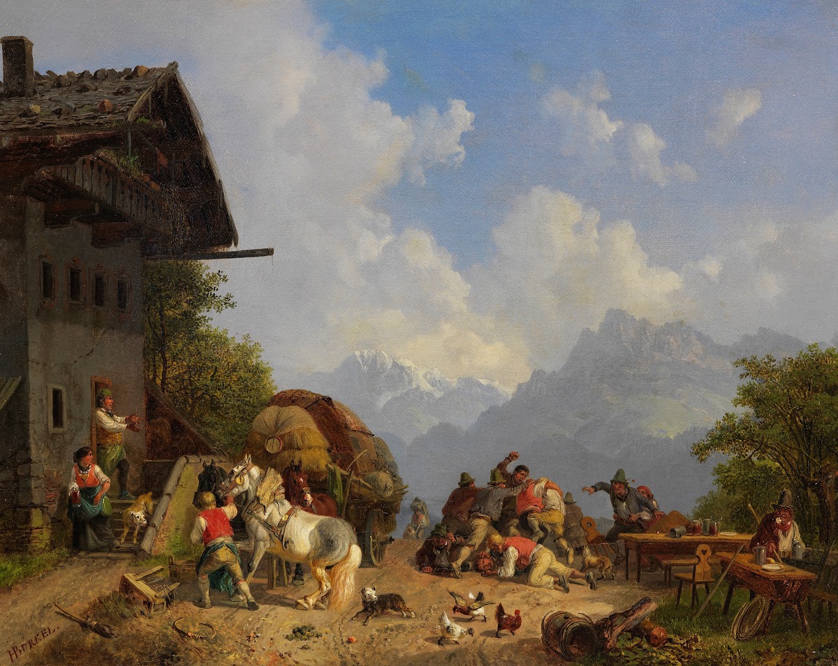 Rauferei vor dem Wirtshaus 1853 56