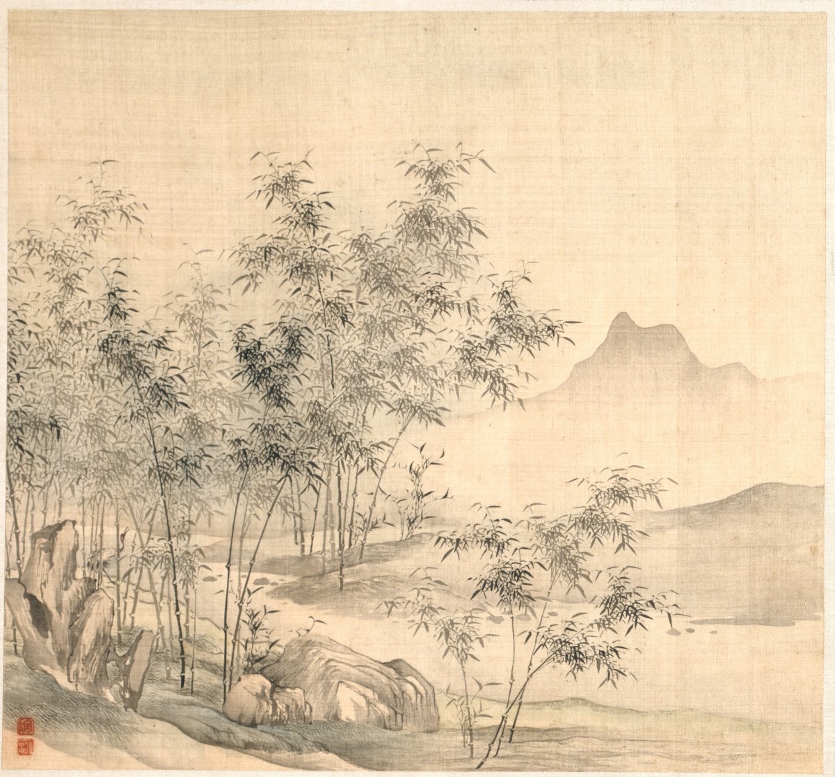 A Solitary Crane in the Bamboo Grove early 1600s