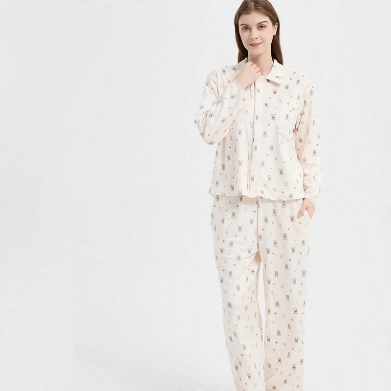 Warm coral fleece pajamas for women, plus sizes