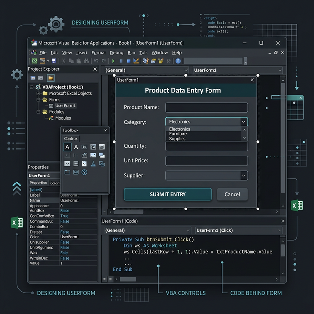 Thiết kế VBA UserForm nhập liệu trong Excel