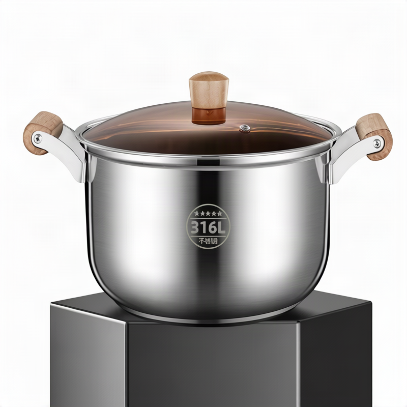 Edelstahl-Kochtopf 20 cm, 1,1–2 L, Modell HD190912