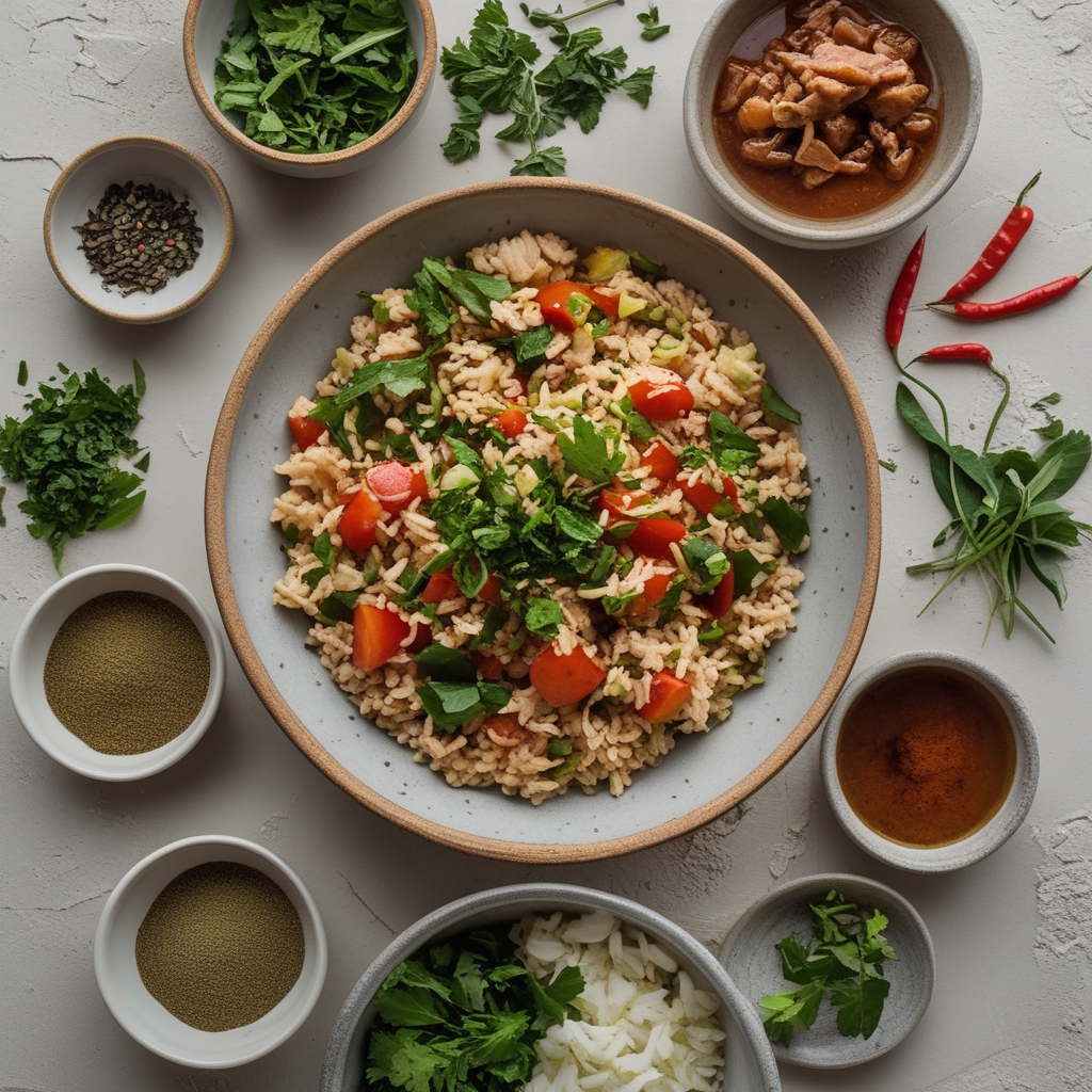 Ingredients for Easy Bang Bang Ground Turkey Rice Bowls Recipe for Quick Healthy Dinners