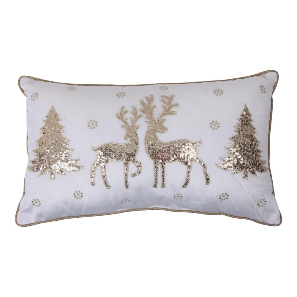 Cojín decorativo navideño Santini™ 50 x 30 cm color blanco