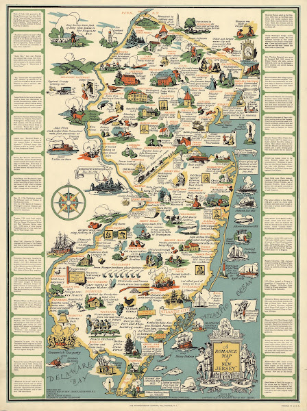 A Romance Map Of New Jersey 1935