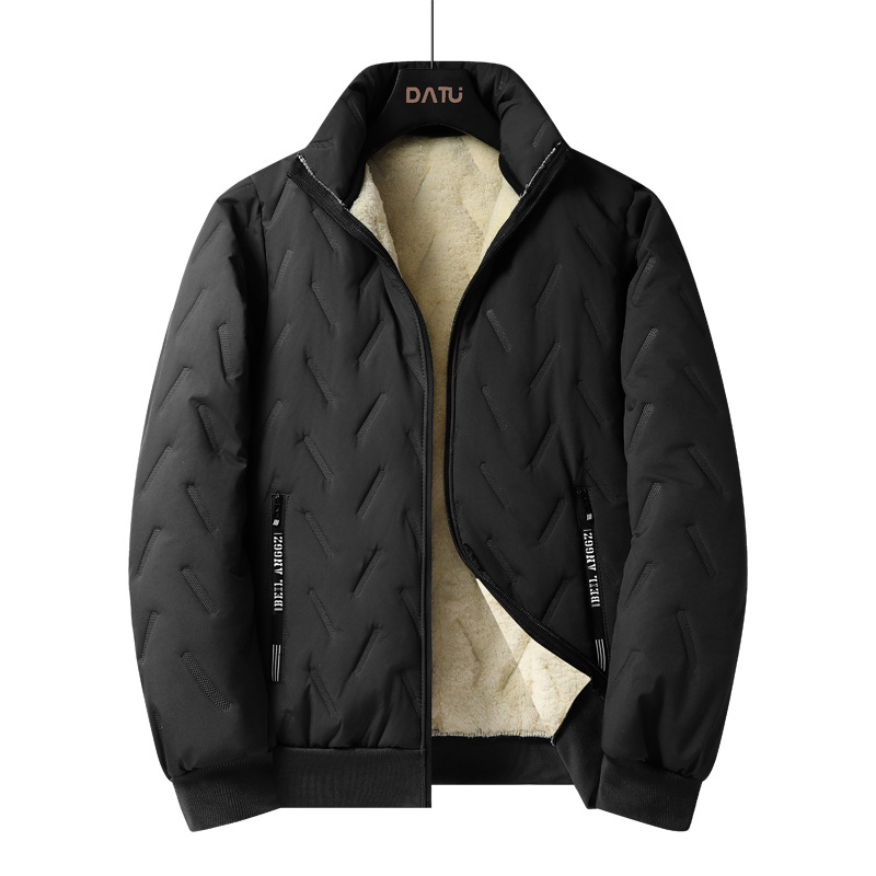 Insulated men's winter jacket with hood and graphene insulation